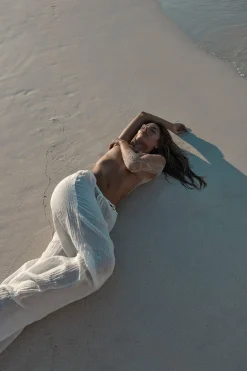 Monday Swimwear Belize Pant - Crinkle Linen