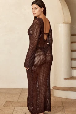 Monday Swimwear Cozumel Dress - Espresso Petit Crochet