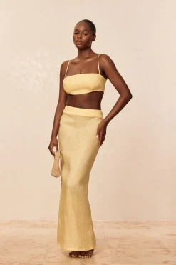 Monday Swimwear Fontelina Linen Skirt - Honey