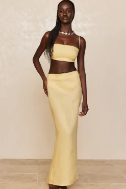 Monday Swimwear Fontelina Linen Skirt - Honey