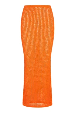 Monday Swimwear Fontelina Skirt - Tangerine Petit Crochet